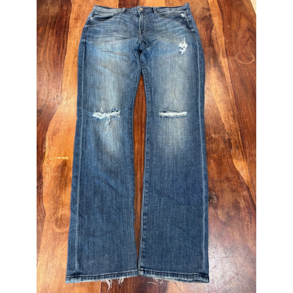 FRAME L'Homme Slim Arches jeans mens sz 32 medium blue distressed denim LMH0467